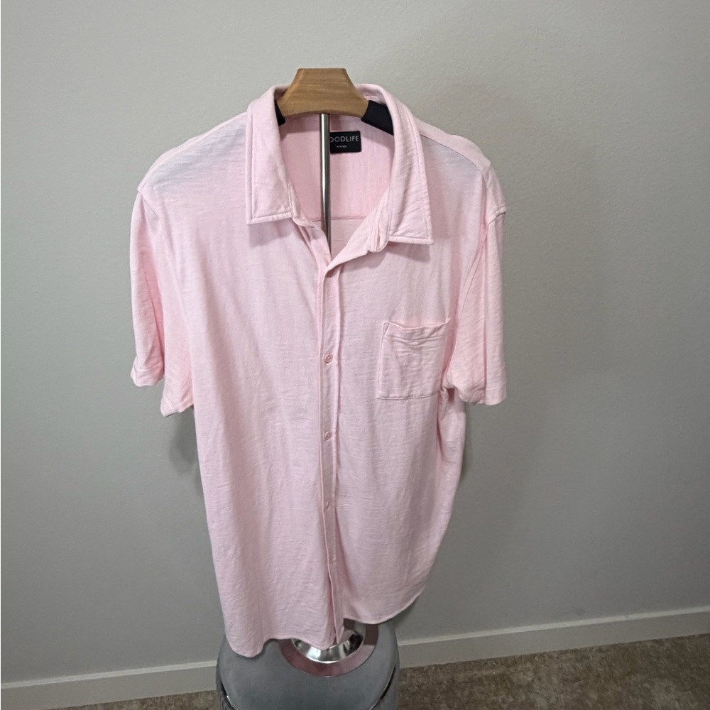 Goodlife Light Pink Casual Button Down Shirt M1